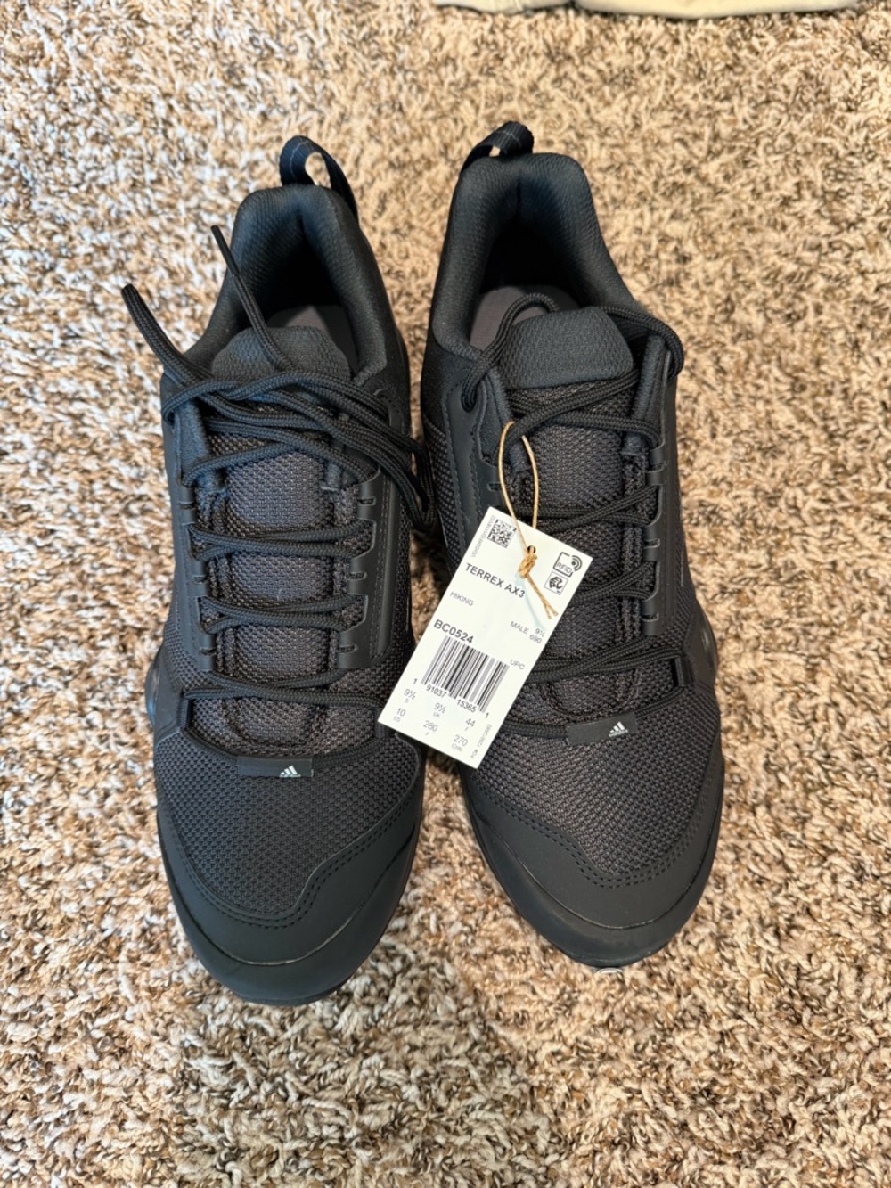 adidas Black Men's Terrex AX3 Trail Athletic Shoes